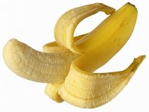 ペニスのように皮を剥いたバナナ